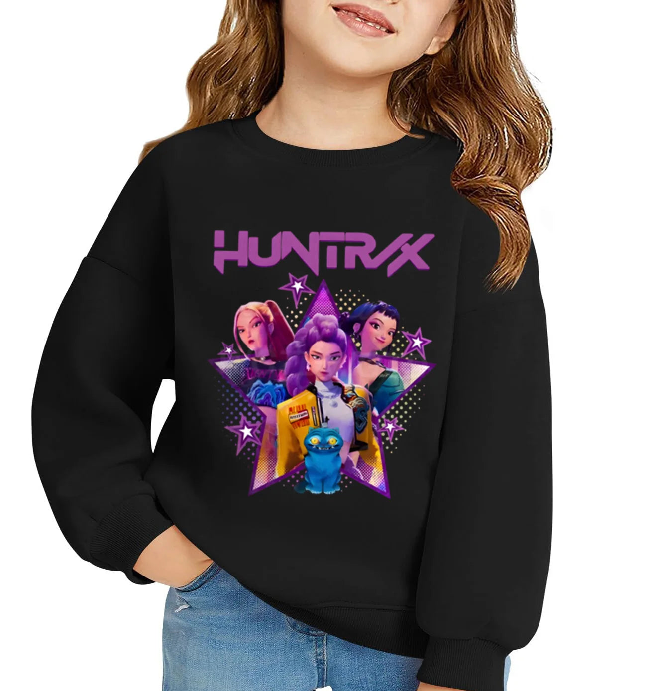 Kpop Demon Hunters Huntrix Sweatshirts Kids Clothes Long Sleeve Autumn Pullover Boys Girls Hoodies Children Casual O-Neck Tops