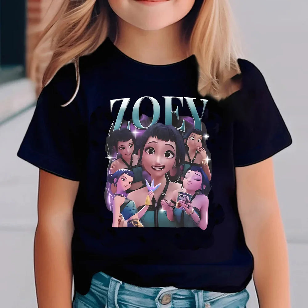 Kpop Demon Hunters Children'S T Shirt Short Sleeve T-Shirt Kids Cute Kpop Demon Hunters Tiger Harajuku Tshirt for Boys Girls