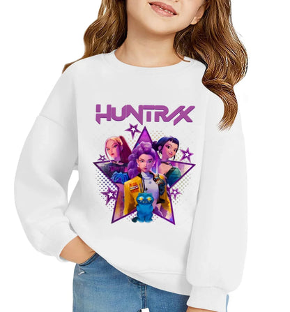 Kpop Demon Hunters Huntrix Sweatshirts Kids Clothes Long Sleeve Autumn Pullover Boys Girls Hoodies Children Casual O-Neck Tops