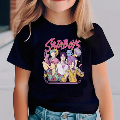 Kpop Demon Hunters Children'S T Shirt Short Sleeve T-Shirt Kids Cute Kpop Demon Hunters Tiger Harajuku Tshirt for Boys Girls